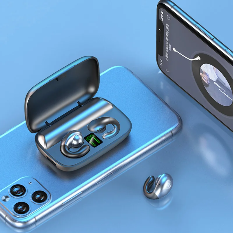 

TWS Беспроводные наушники с костной проводимостью, Bluetooth 5,0, гарнитура, стереонаушники, водонепроницаемые наушники с зарядным чехлом и микроф...