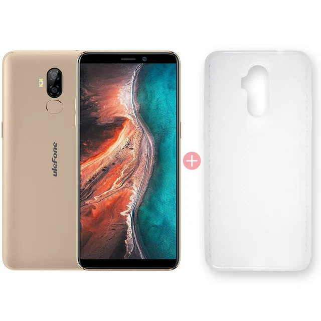 Gold Add Case Ulefone P6000 Plus 6350 мАч Смартфон Android 9,0 6 дюймов HD+ Двойная камера Ouad Core 3 ГБ 32 ГБ сотовый телефон 4G мобильный телефон Android - Цвет: Gold Add Case