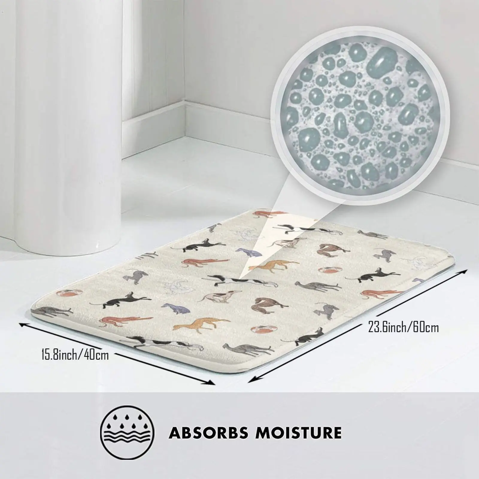 Противоскользящий коврик Greyhound для спальни входной двери любителей собак щенков