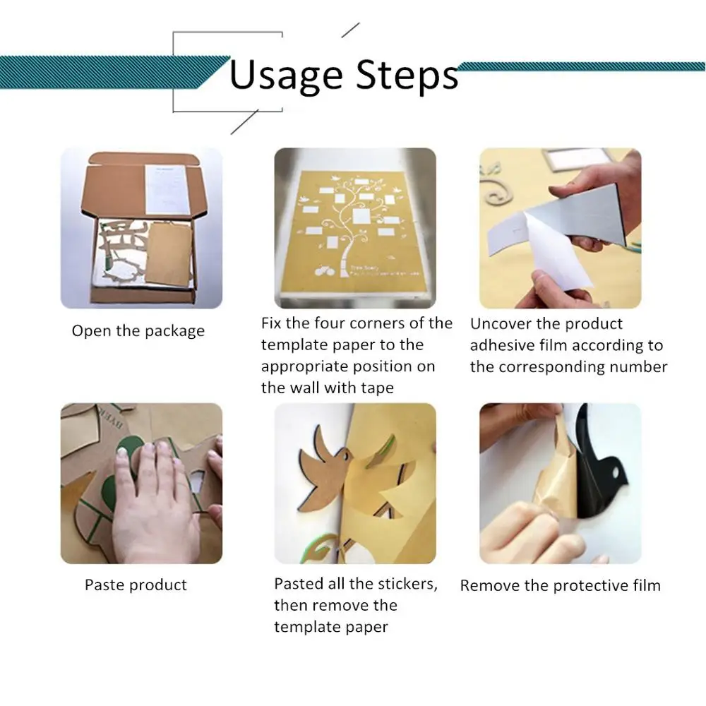 Акриловая 3D фоторамка дерево украшение комнаты Съемная DIY Искусство Декор стены