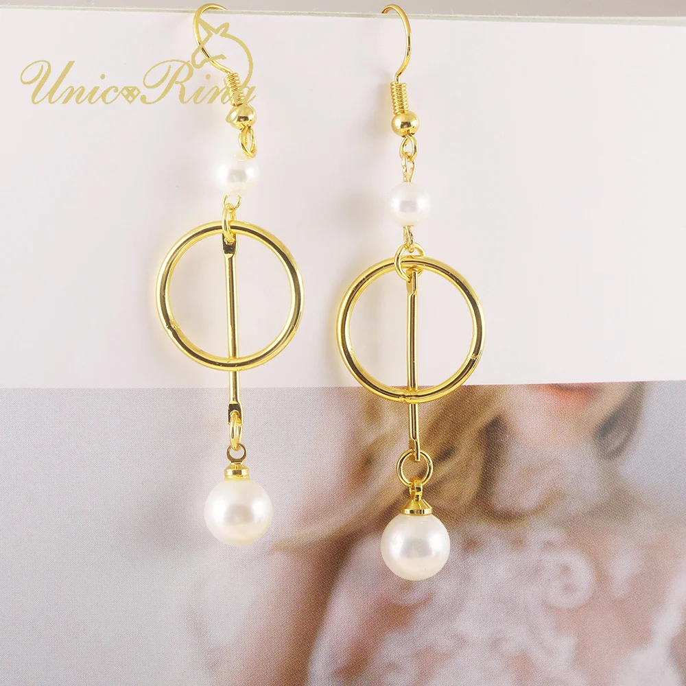 

Dangle Earring Circle Fresh Watter Pearl Imitated Akoya Fine Jewelry Gold Plating Hook Pin Clip Fringe Classic Office Lady
