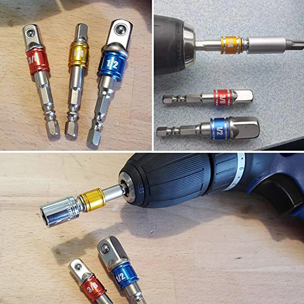 3 шт./компл. хромированная ванадиевая стальная розетка адаптер шестигранный