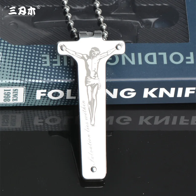 

Sanrenmu 6155 Pendant Tactical Defense Necklace Folding Knife Vehicle Multifunctional Survival Tools Self-defense EDC Equipment
