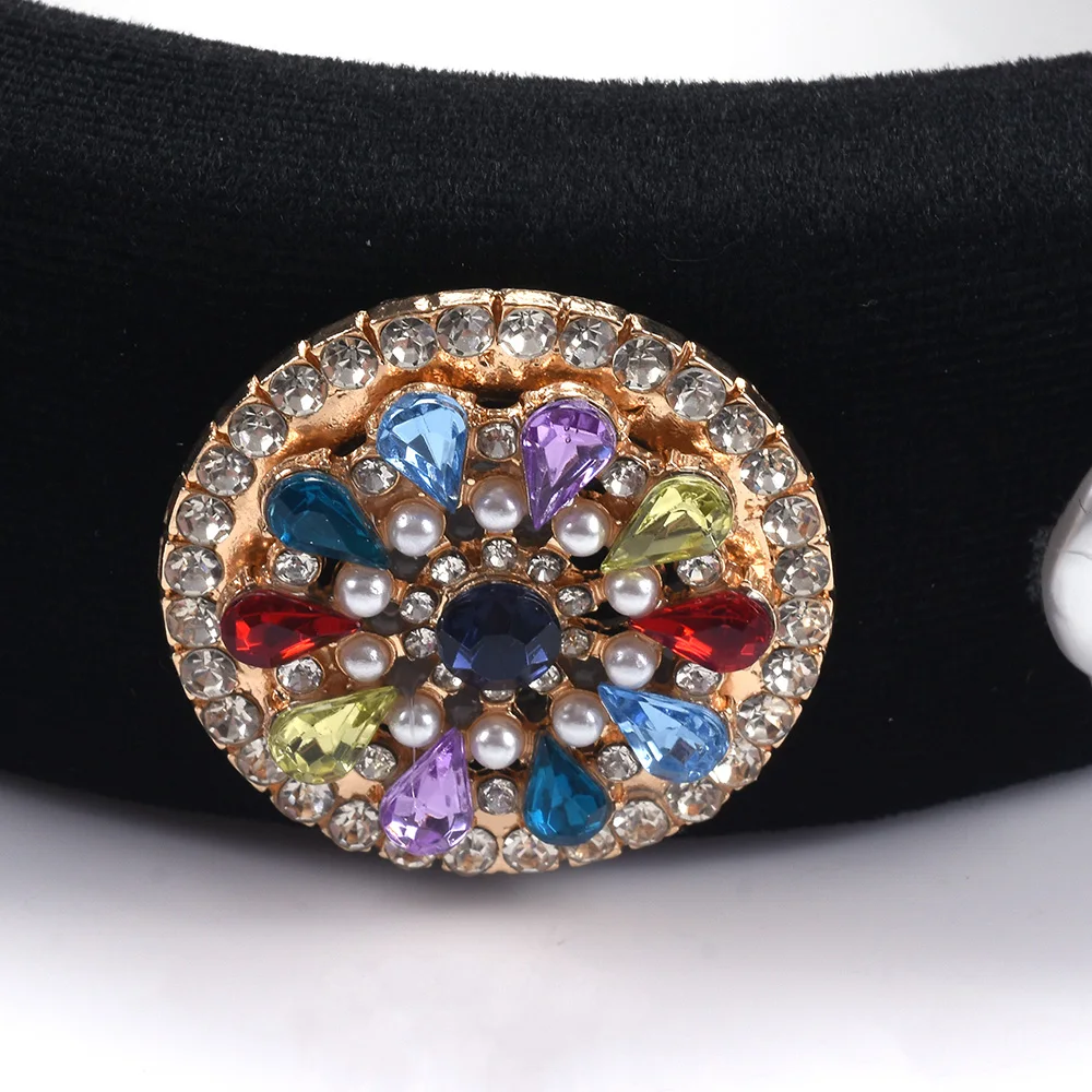 2020 Brand ZA Headband Hair Jewelry Accessories Women Luxury Vintage Palace Baroque Hairband Crystal Rhinestone Pearl Headband images - 6