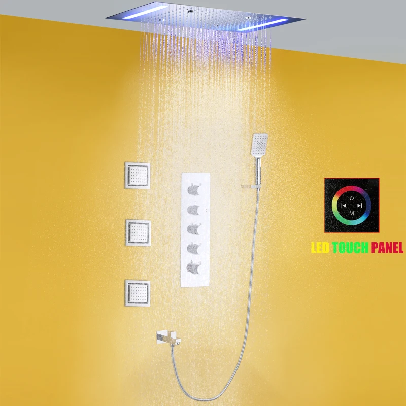 Термостатическая дождевая Душевая система для ванной комнаты из нержавеющей