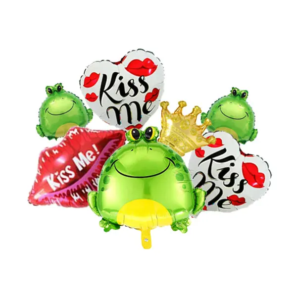 

Kiss Me Frog Prince Happy Valentines Day Balloon Bouquet Mine Hug I Love You Toad
