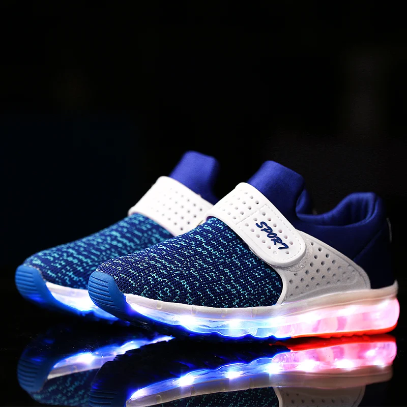 2018 Новая модная светодиодная USB светящаяся детская повседневная обувь