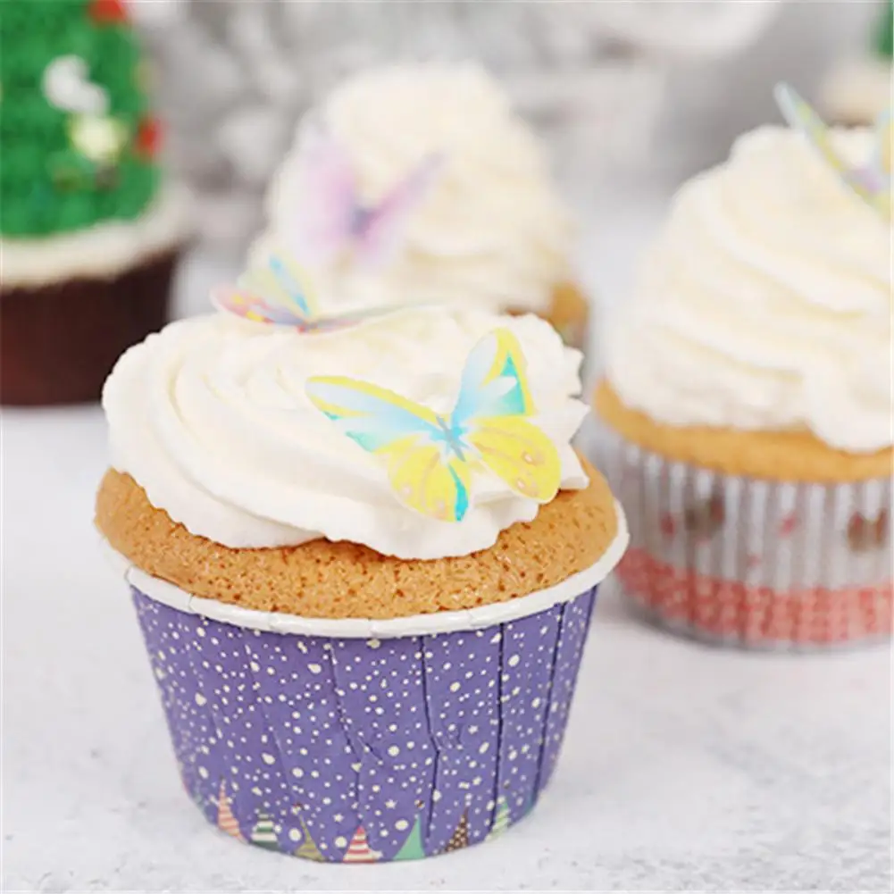 100 бабочка цветок Форма украшения для выпечки торта клейкий пищевого риса Бумага