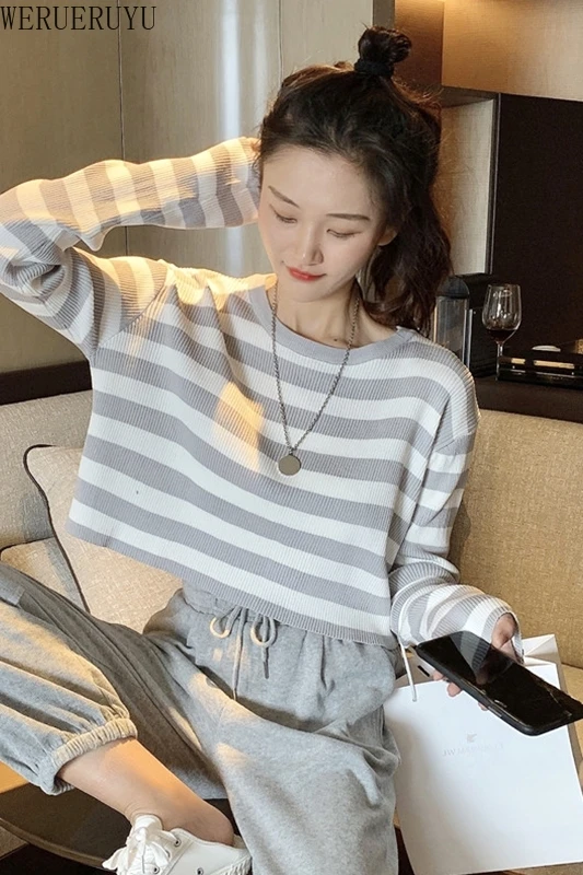 

WERUERUYU Women Autumn Long Sleeve Casual Solid Pullovers O Neck Dance Jogger Wear Clubwear