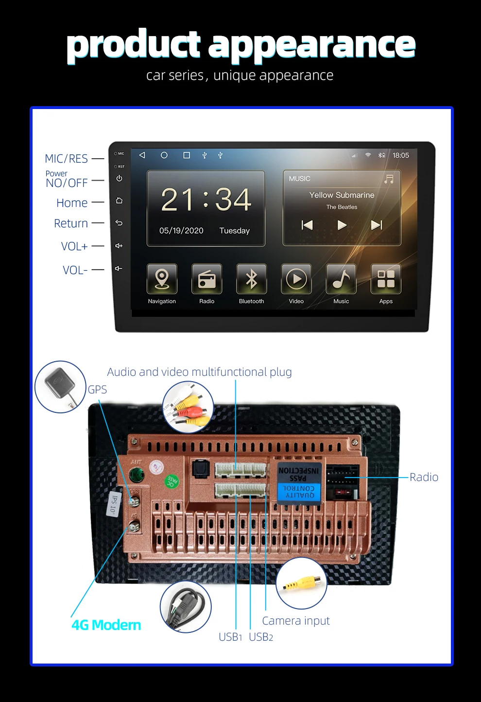 TS10 Новый Android 10 0 Octa Core DSP IPS Автомобильный мультимедийный для Универсальный Авто 6G