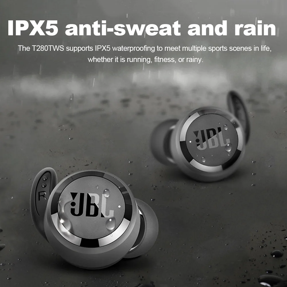 

100% Original JBL T280 TWS Wireless Bluetooth Earphone T280TWS Sports Earbuds Deep Bass Headphones Waterproof Headset