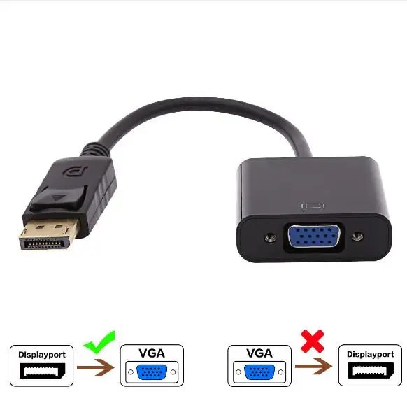 DP to VGA DisplayPort Male to VGA Female Converter Adapter Cable 1080P For TV Laptop Computer Projector