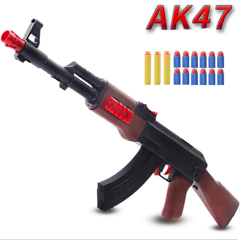Мягкая резиновая пулевая винтовка AK47 пистолет игрушка для страйкбола ручная