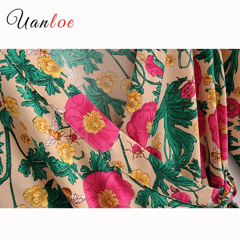 Женская блузка с цветочным принтом Повседневная рубашка длинным рукавом и