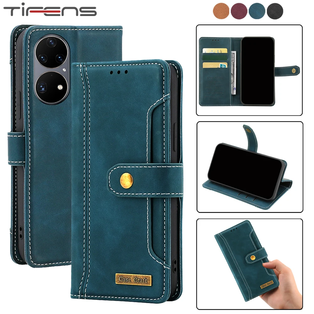 

Flip Leather Case For Huawei P50 P40 Mate 40 30 Honor Magic 3 Pro Plus Strong Magnetic Stand Holder Shockproof Wallet Card Cover