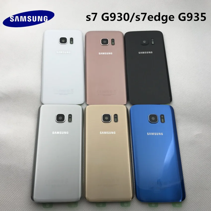 Стекло для батареи SAMSUNG Galaxy S7 G930 S7 edge G935 задняя крышка для батареи задняя крышка Корпус Замена чехол+ клейкая наклейка