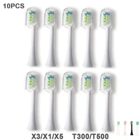 10pcs replacement toothbrush heads for mi soocas x3x1x5 for mijia so care x3 t300 t500 electric tooth brush heads