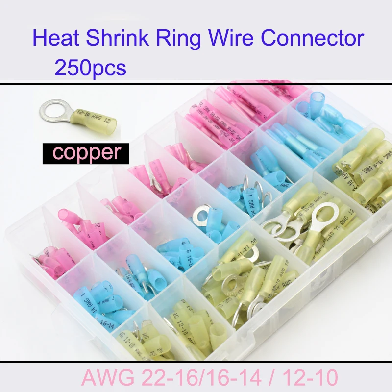 

Термоусадочный соединитель для проводов, комплект электрических клемм, морской автомобильный обжимной соединитель, вилка, крючок, лопатка,...