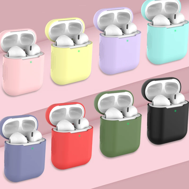 Силиконовый чехол для наушников Airpods противоударный Bluetooth беспроводной защитный