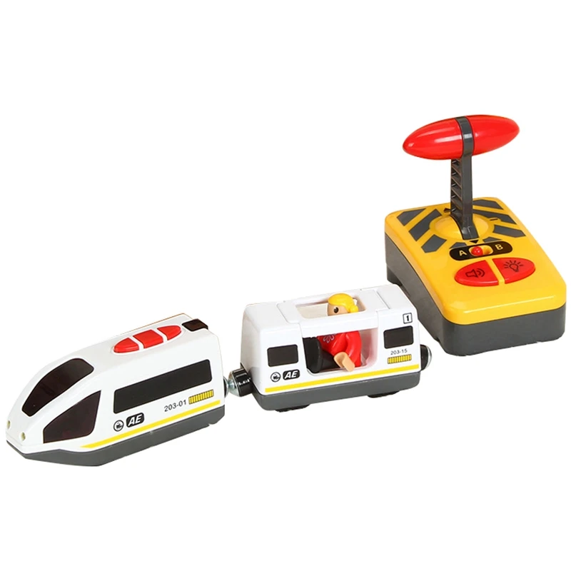 

Remote Control Electric Train Compatible with Wooden Train Track Toy
