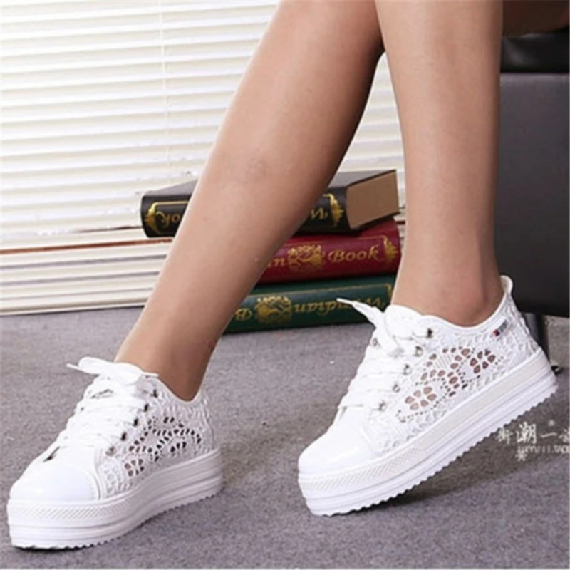 Корейская версия обуви для женщин повседневная парусиновая обувь белая дышащая