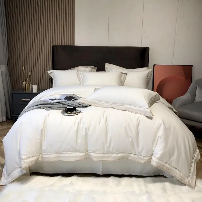 

Super Soft Egyptian Cotton Bedding Duvet Cover with Zipper Ties Comforter Protect Covers King Queen Bedding set Fitted Bed Sheet