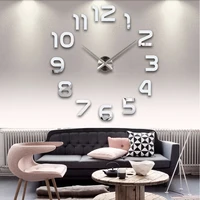 Акриловые зеркальные настенные часы, 3d наклейки на стену, большие декоративные кварцевые часы, современный дизайн, 2021