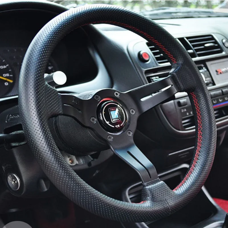 13 дюймов ND Кожа гоночный автомобиль рулевое колесо глубокая Кукуруза дрейф