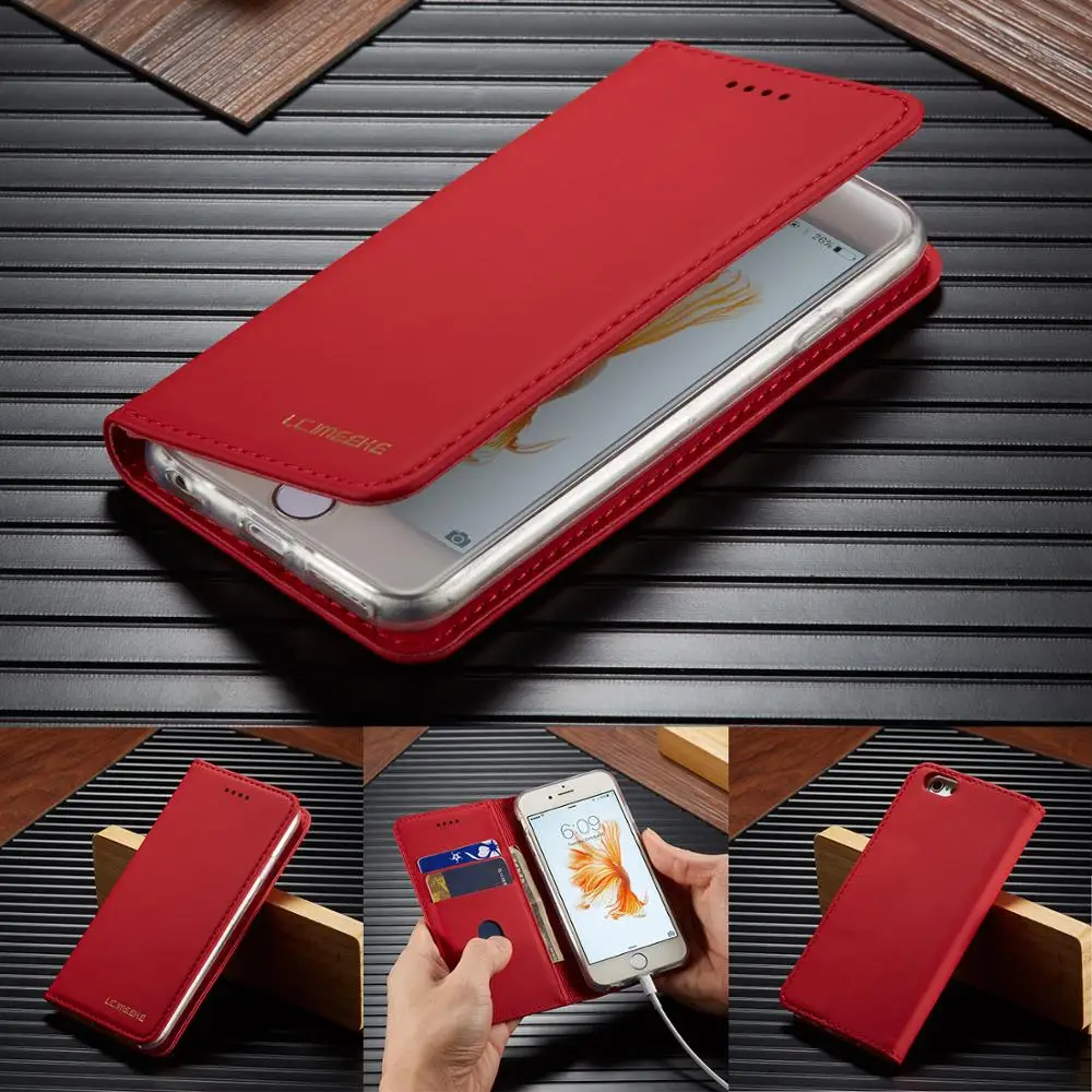 

Wallet Flip Card-Holder Phone Cases For iPhone 6 6S Luxury Leather Card Slot Cover For Apple iPhone6 iPhone6S Coque Bumper