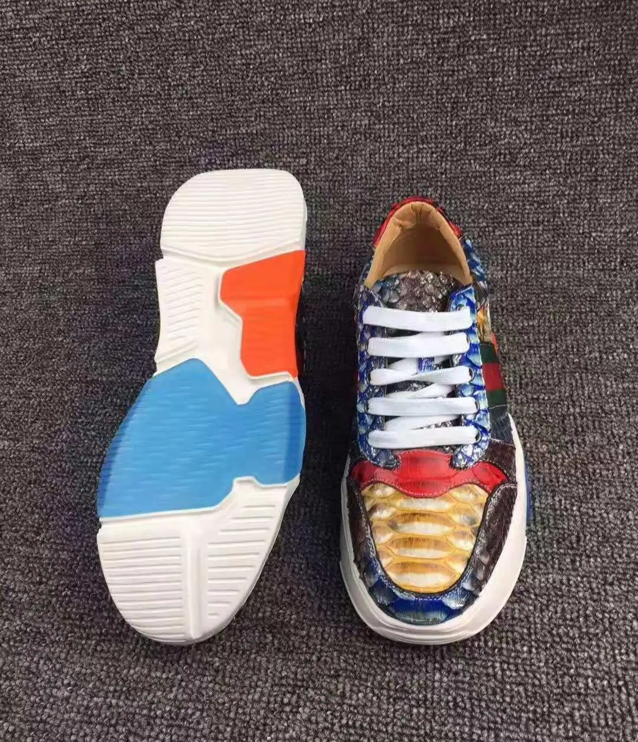 100% натуральная змеиная кожа Мужская модная обувь с подкладкой из коровьей кожи