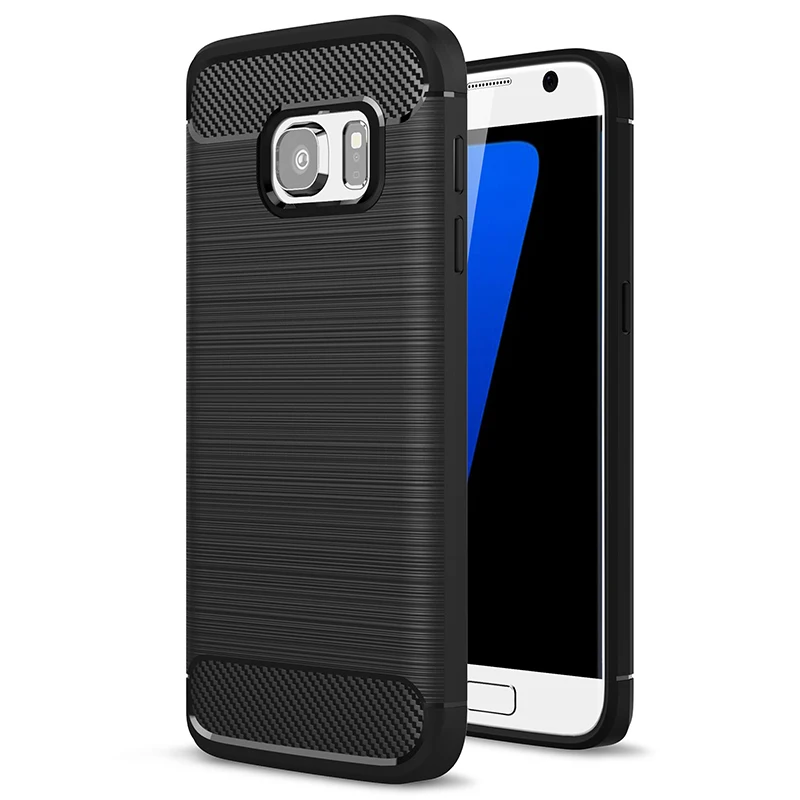 Черный Для samsung Galaxy S7 S 7 Edge чехол из углеродного волокна противоударный чехол для телефона samsung S6 S 6 Edge чехол Полная защита оболочки - Цвет: Черный