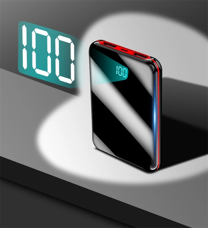 Power Bank 20000 мАч Портативная зарядка USB внешний аккумулятор зарядное устройство для Xiaomi mi 9 8 iPhone mi ror экран повербанк