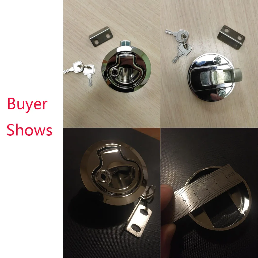 

Stainless Steel Flush Mount Hatch Flush Pull Latch Marine Lock with Key Lift Slam Latch Hardware for RV Boatin Decice Deck Hatch