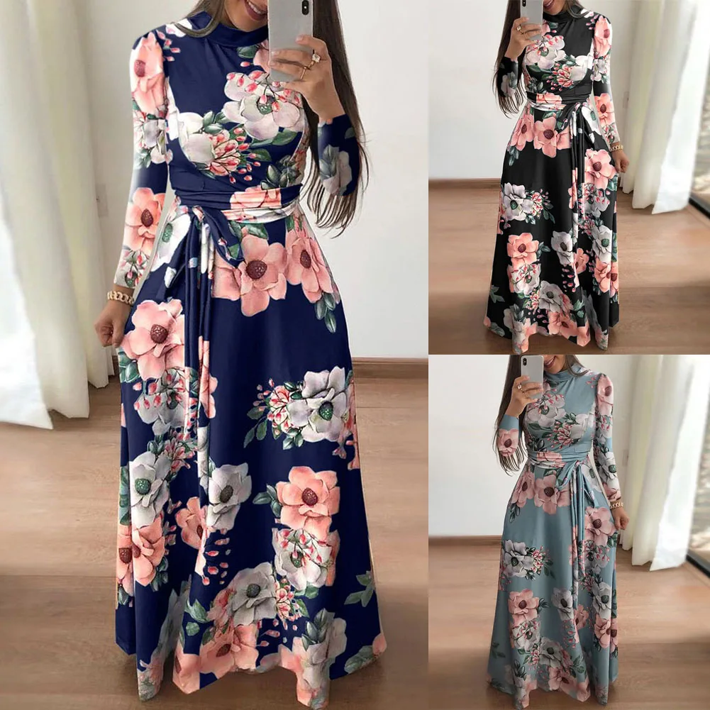 Новинка 2019 красивое женское платье макси в стиле бохо на весну и лето с цветочным