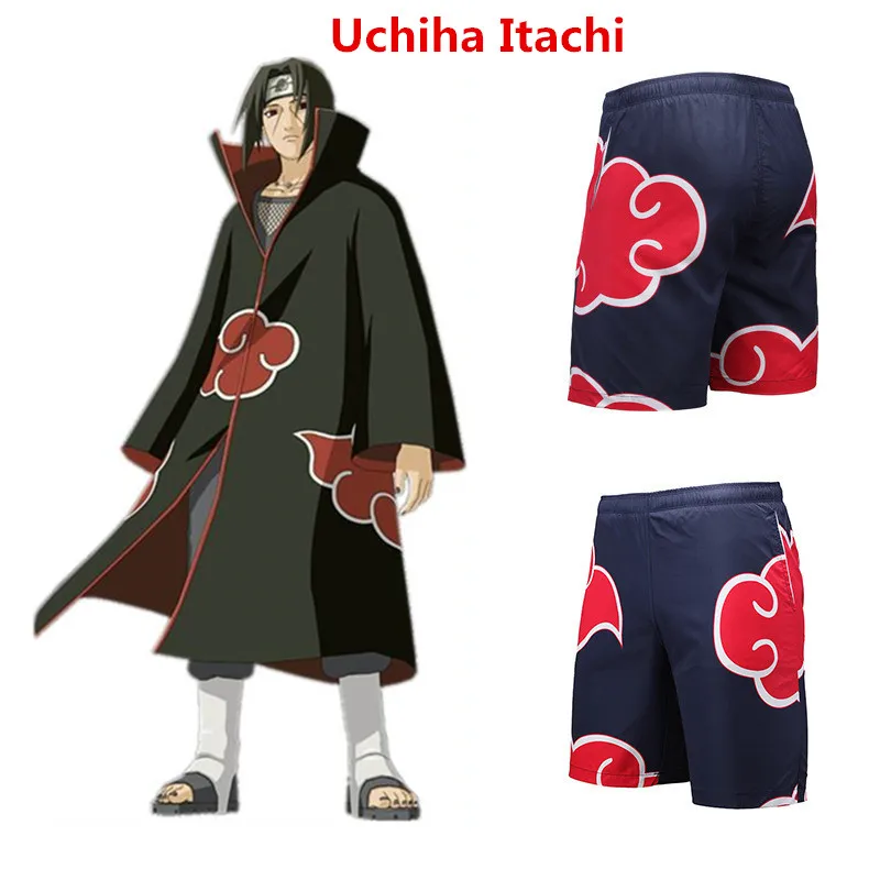 Аниме Наруто Акацуки Учиха Итачи Косплей костюмы Красный символ облака