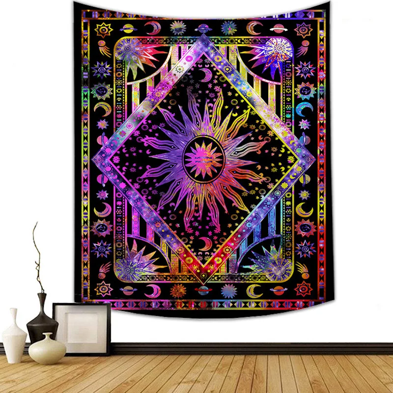Красочный Радужный бог солнца МАНДАЛА ГОБЕЛЕН настенный Тотем Астрология Love You To