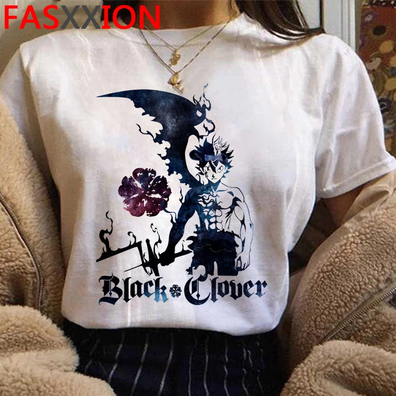 

Топ с изображением черного клевера, мужские винтажные футболки 2021, топы, одежда, графические футболки, Женская эстетика