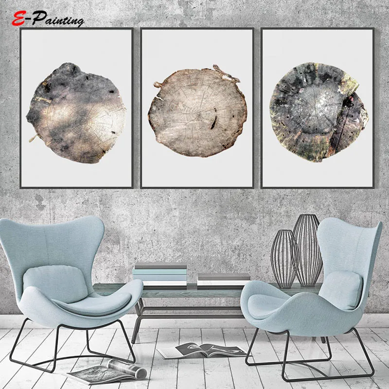 Современная Картина на холсте настенное искусство круглая картина с кольцом