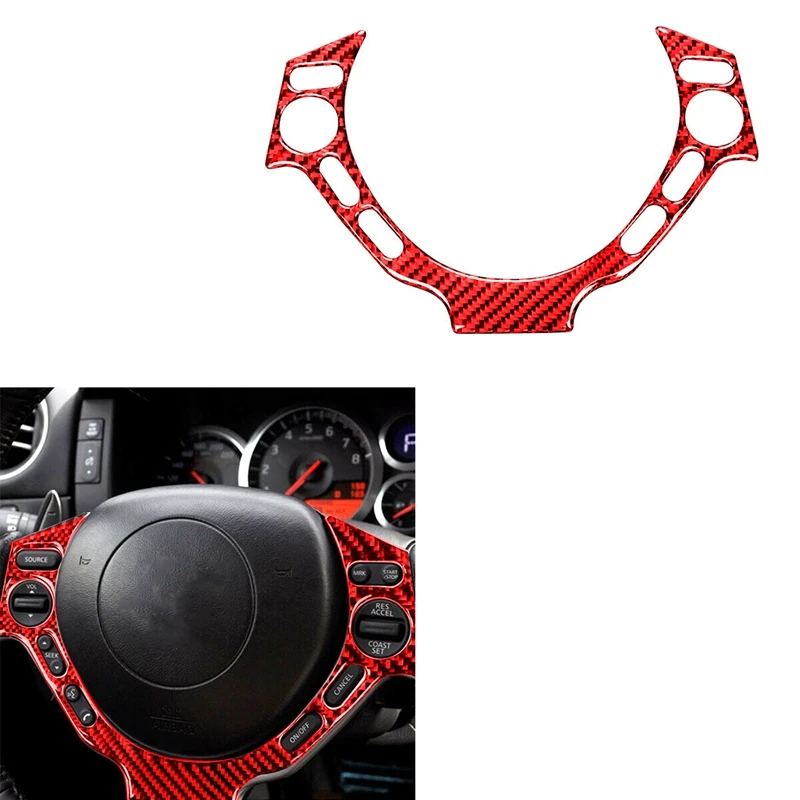 

Carbon Fiber Steering Wheel Trim Cover Decorative Sticker for Nissan GTR R35 2008-2014 Interior Moulding Parts