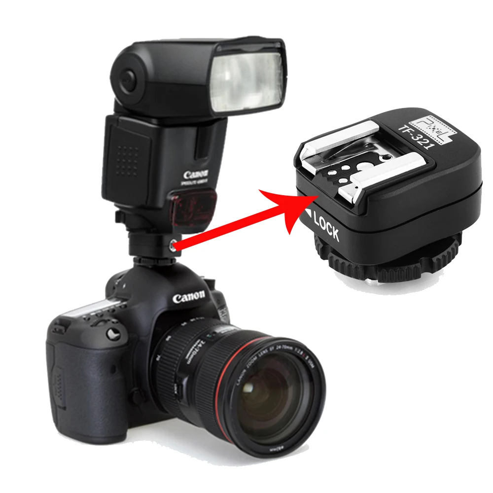 Pixel TF 321 адаптер для вспышки TTL PC Порт Горячий башмак конвертер Canon 5D Mark III 70D 60D 100D 700D