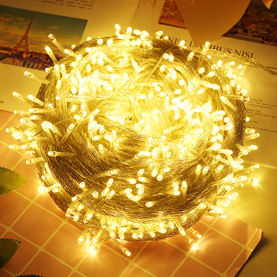

100M 2000 Outdoor LED Christmas String Light Garland Fairy Light For Wedding Villa Hotel Party Holiday Event Decor
