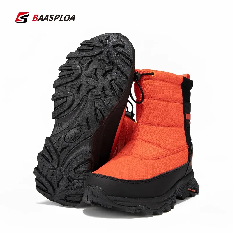 Baasploa Winter Boots Walking Shoes Women Warm Plush Shoes Non-slip Wear-resistant Men Boot Comfortable Couple Shoes