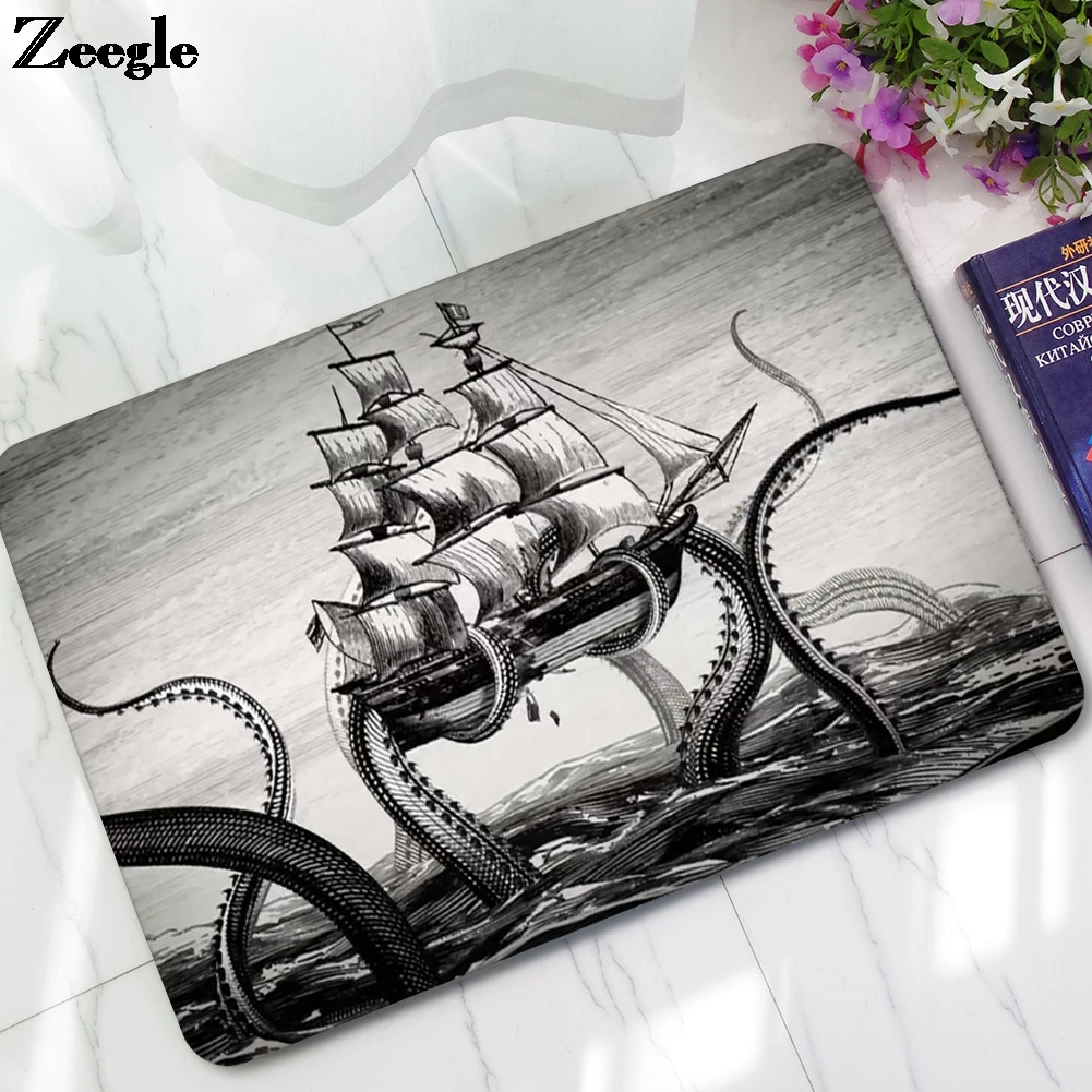 

Необычный коврик для входной двери с морской звездой, наружный ковер, резиновый напольный коврик, кухонный напольный коврик, Противоскольз...