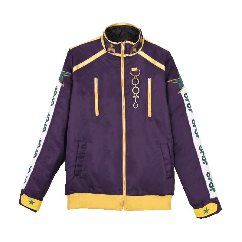 

Anime jojo bizarre s bizarra aventura gloden vento 5 kujo jotaro cosplay uniforme de beisebol jaqueta casaco presente masculino