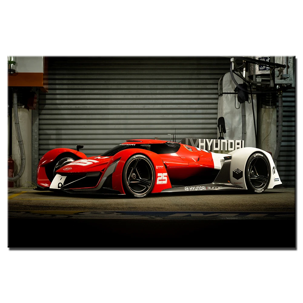 Плакаты с гоночными автомобилями Hyundai принты 16x24 20x30 24x36 дюймов рамка сделай сам