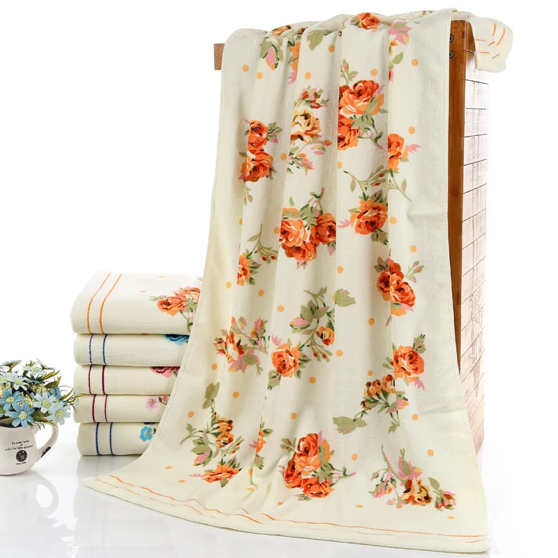 

QQPQGG 2019 New Bathroom Bath Towels for Adults Cotton Women Summer Swimming Sporting Printing Towel Wholesale Salon Bath Stuff