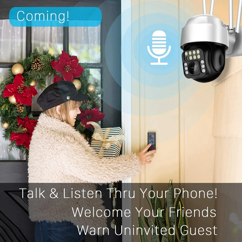 

PTZ Camera 1080P HD Motion Tracking IP Surveillance Security Camera Outdoor Waterproof Mini Wireless Wifi Camera