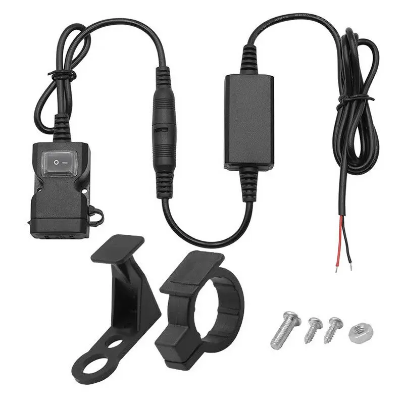 Универсальный Водонепроницаемый 12 V 24 мотоцикл на руль Dual USB разветвитель