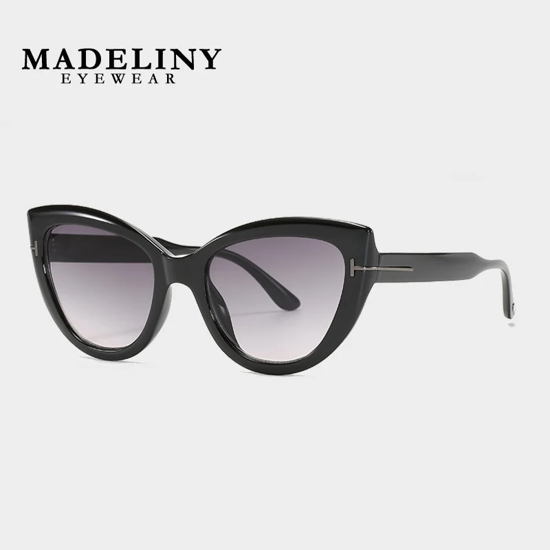 

MADELINY Fashion Cat Eye Sunglasses Top Quality Women Oversized Luxury Brand Designer Sun Glasses Ladies For Female UV400 MA154