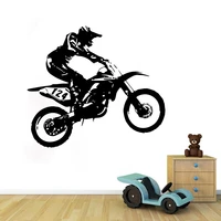 motorcycle racer wall sticker for boy kids room bedroom study personality decoration decals wallpaper hand carved stickers
